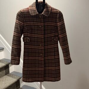 Ann Taylor LOFT Plaid Wool Blend Coat